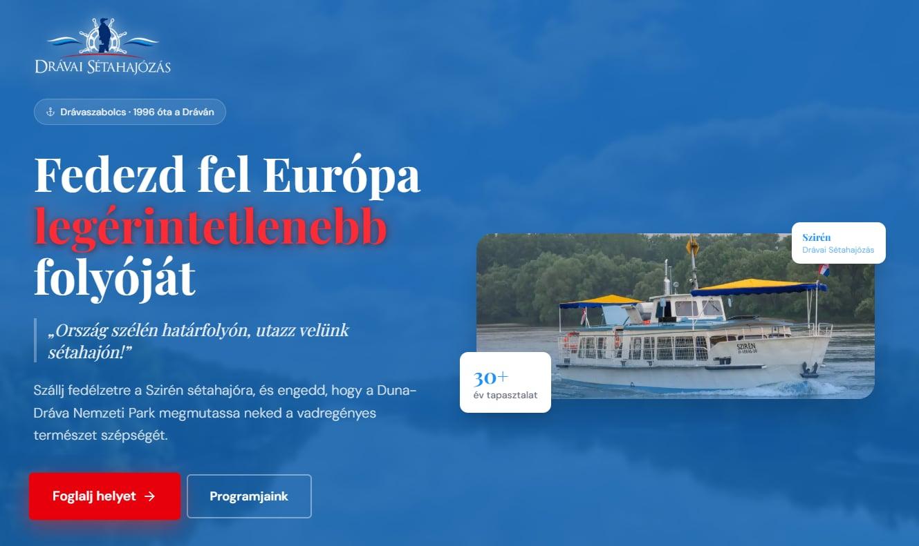 Drávai Sétahajózás — Foglalási rendszer